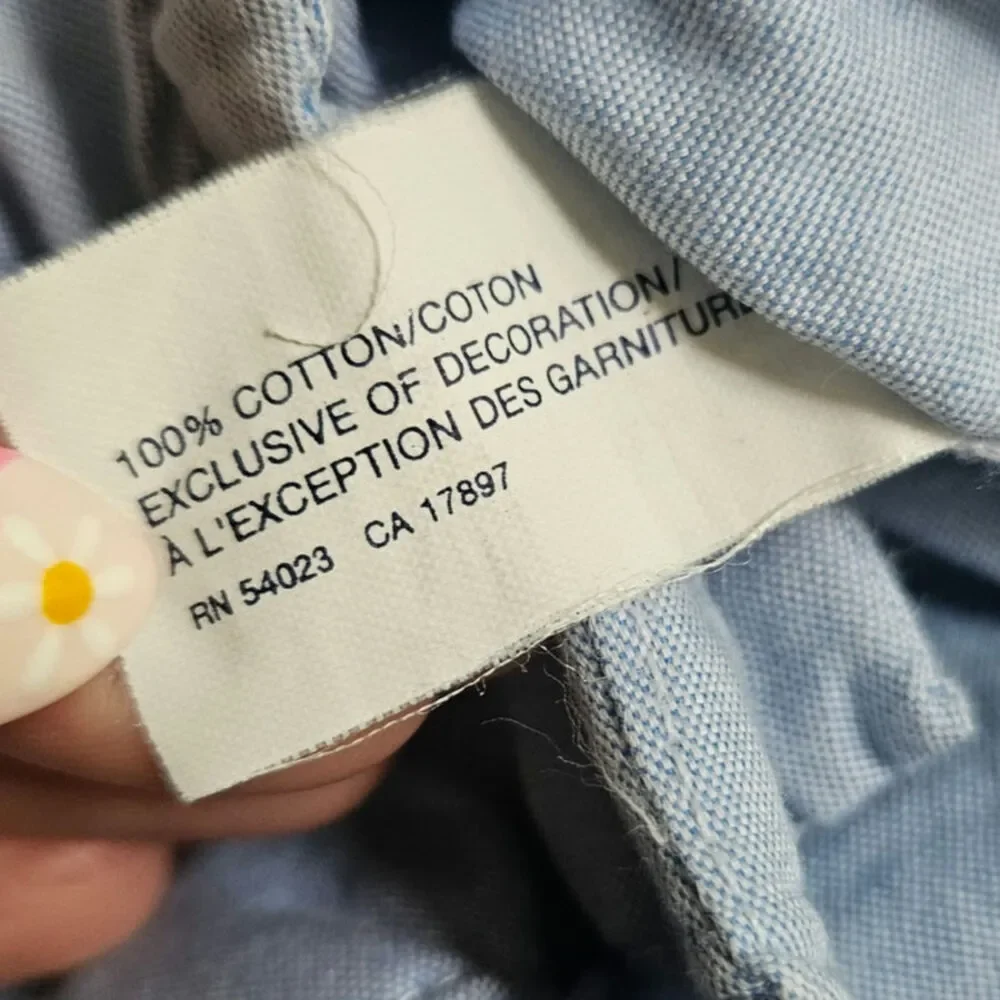 ​babyGap Baby Boys Blue Oxford Chambray Button Down Bodysuit Bear Pocket 12-18M
